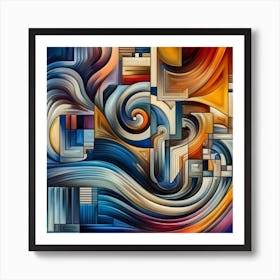 A mixture of modern abstract art, plastic art, surreal art, oil painting abstract painting art deco architecture 17 Art Print