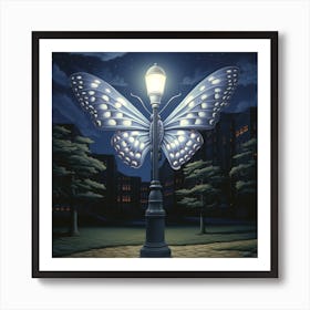 Moth On The Lamp Poster