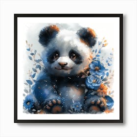 Lena1987 Cute Newborn Panda In Flowers Blue White Grey Colour 1eec5a77 3a98 40a1 8b32 F3d250929df1 0 Art Print
