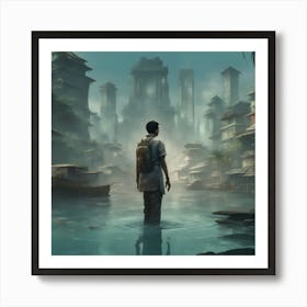 Man In The Water Art Print