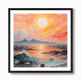 Sunset At Sea Art Print