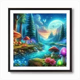 Mushroom Forest Art Print