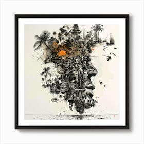 man is an island Art Print