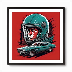 Man In A Helmet 1 Art Print