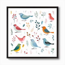 Birds On A Branch Art Print