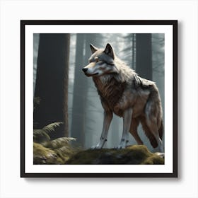 Wolf In The Woods 64 Art Print