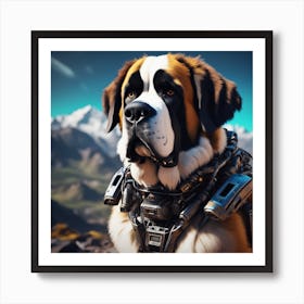 St Bernard Dog 97 Art Print