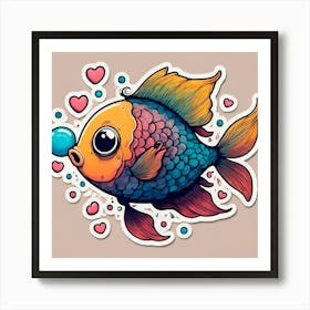 Fish Sticker Art Print