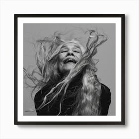 Woman With Long Hair 2 Art Print