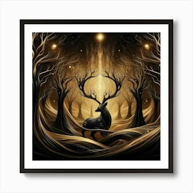 Deer In The Forest 1 Art Print