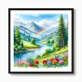 Rainbow In The Mountains 3 Art Print