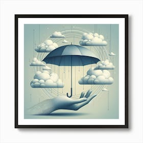 Hand Holding An Umbrella Art Print