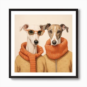 Whippets In Jumpers Art Print