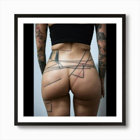 Tattooed Butt Art Print