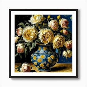 Peonies In A Vase 1 Art Print