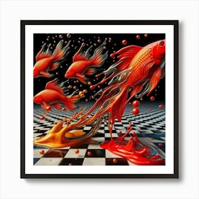 'Flaming Fish' Art Print