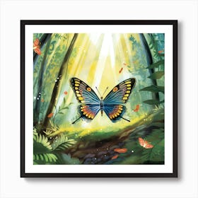 Butterfly In The Forest 1 Art Print