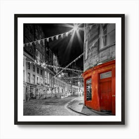 Charming Colorkey Evening Impression At West Bow Edinburgh Art Print