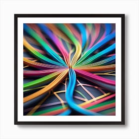 Abstract Colorful Lines 13 Art Print