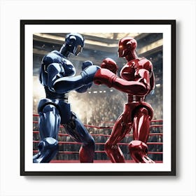 Man Cave collection: Robots Fighting In The Ring Póster