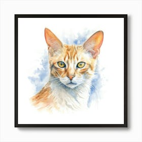 Arabian Mau Cat Portrait Art Print