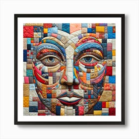 Quilted Face Art Print