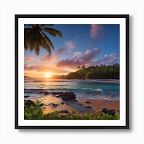 Sunset On The Beach Art Print