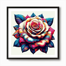 Psychedelic Rose Art Print