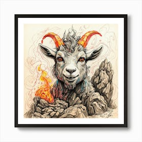 Goat With Horns 14 Art Print