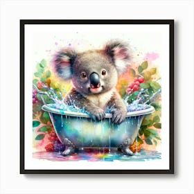 Koala In The Bath Art Print