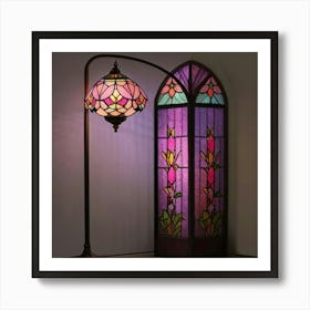 Stained Glass Lamp Art Print