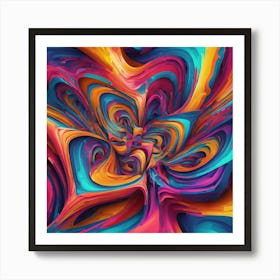 Vibrant Abstract Line Drawing With Bold Intersecting Strokes (15) Art Print