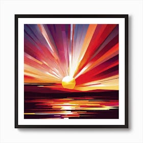 Sunset Over The Water 9 Art Print