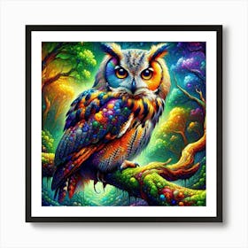 Owl In The Forest 1 Art Print