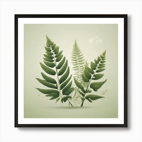 Leafs of Fern, Vector art 1 Art Print