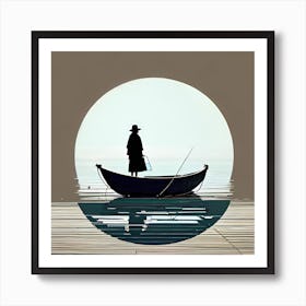 Man On A Boat Art Print