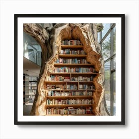 Tree Bookcase Art Print