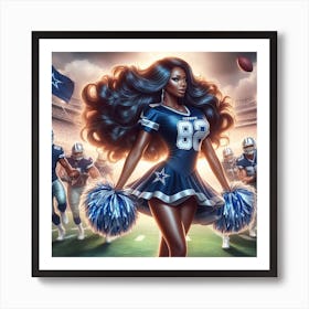 Cowboy Cheerleader2 Art Print