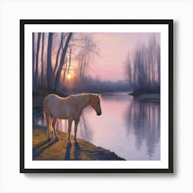 Sunset By The River 3 Art Print