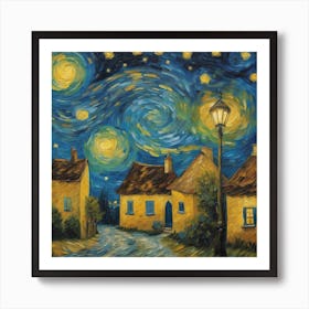 The Starry Night, Vincent Van Gogh Art Print 4 Art Print