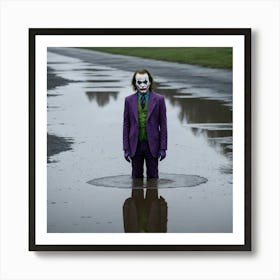 Joker In Puddle 1 Art Print