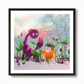 Fantasy Creatures In The Forest Art Print
