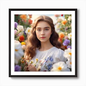 Leonardo Diffusion Xl A Beautiful Gentle Face18 Year Old Girl 0 Art Print