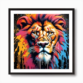 Colorful Lion Art Print