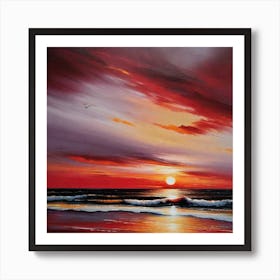 Sunset On The Beach 482 Art Print