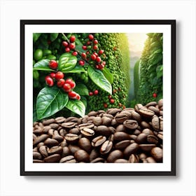 Coffee Beans In The Forest 23 Art Print