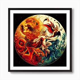 Sun, Moon And Stars Art Print