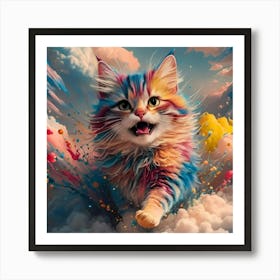 Cat In The Clouds Art Print