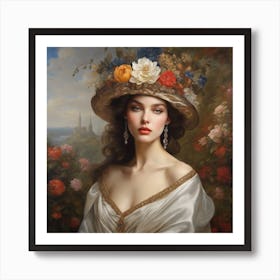 Woman In A Hat 2 Art Print