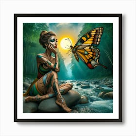 Butterfly Woman Art Print